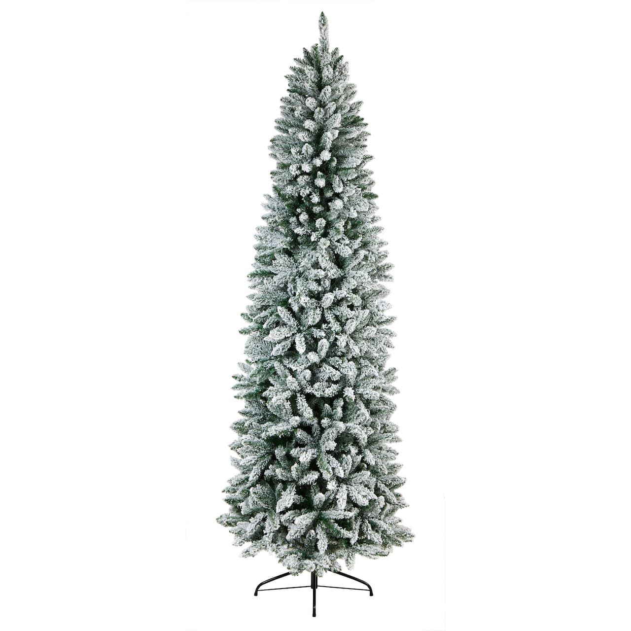 9ft. Unlit Slim Flocked Montreal Fir Artificial Christmas Tree